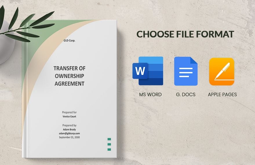 Transfer of Ownership Agreement Template
