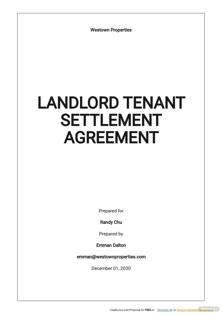Family Settlement Agreement Template Template net