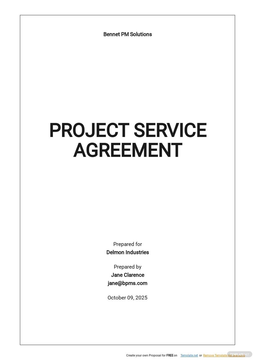 Project Management Agreement Template [Free PDF]