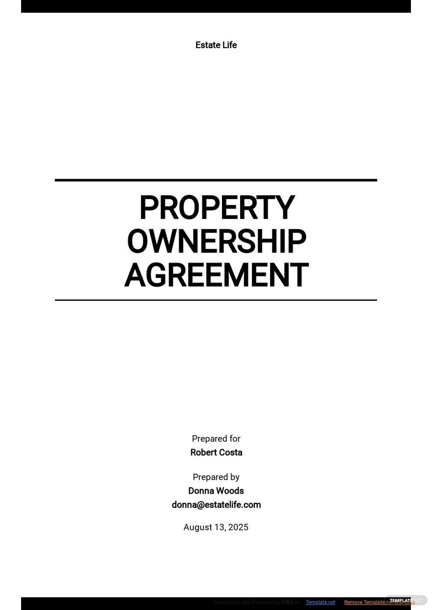 Free Co Ownership Agreement Template Printable Templates