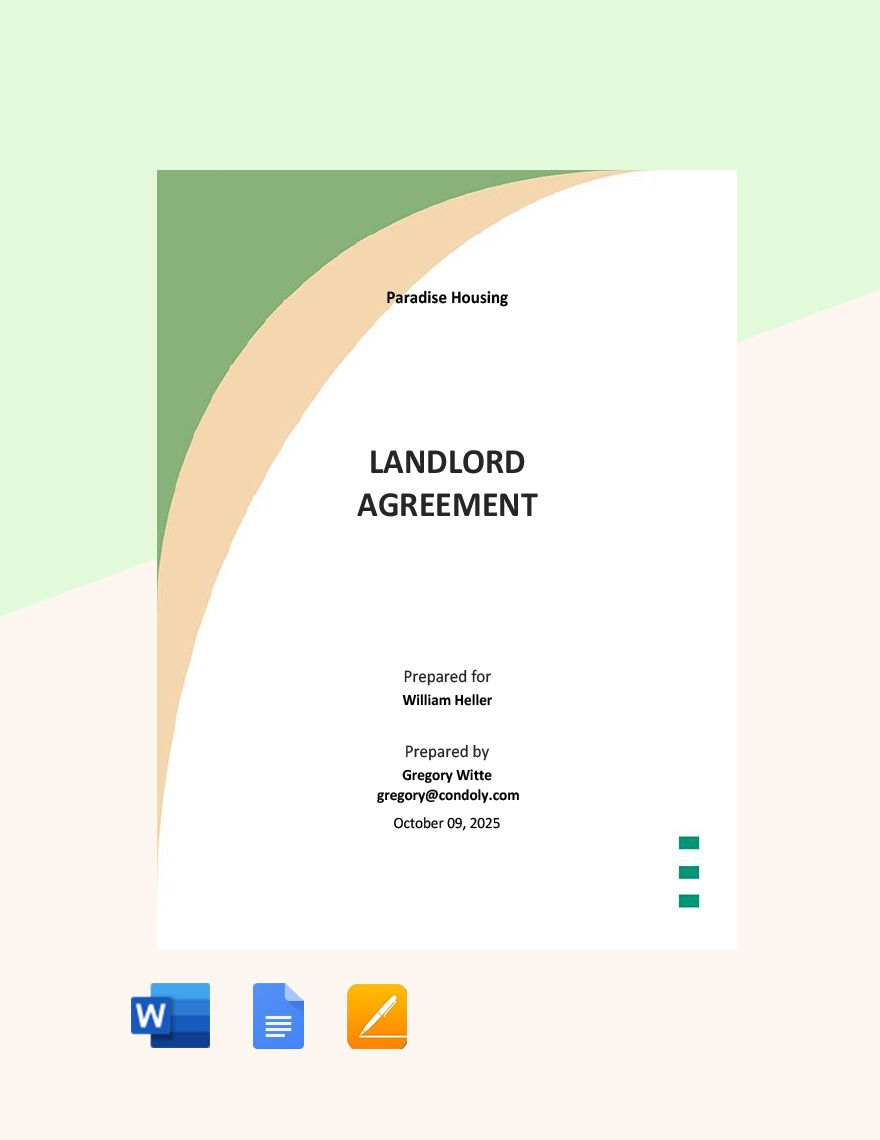 Landlord Agreement Template