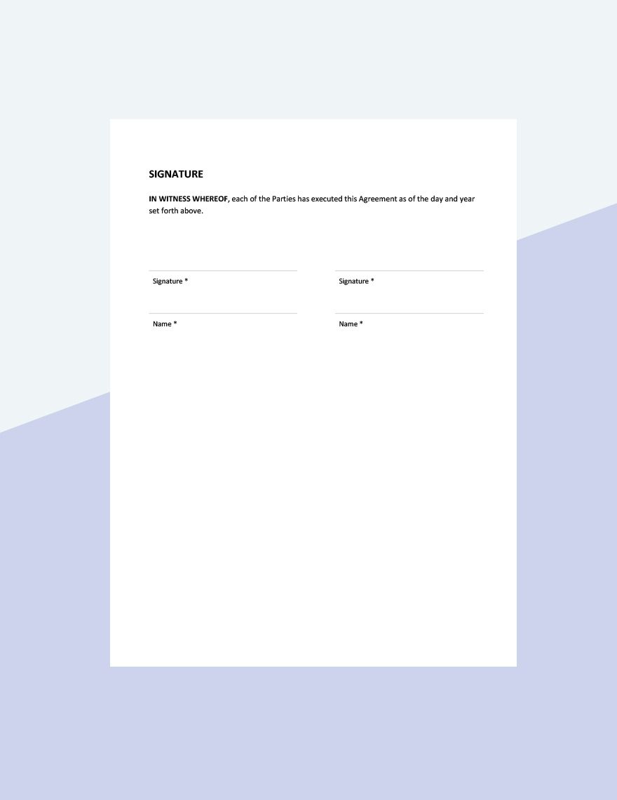 Liability Agreement Template