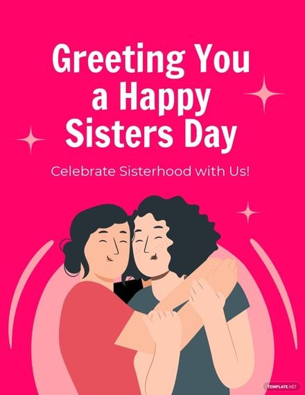 Happy Sisters Day Flyer Template