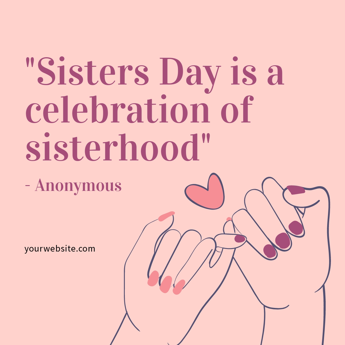 Sisters Day Quote Linkedin Post Template