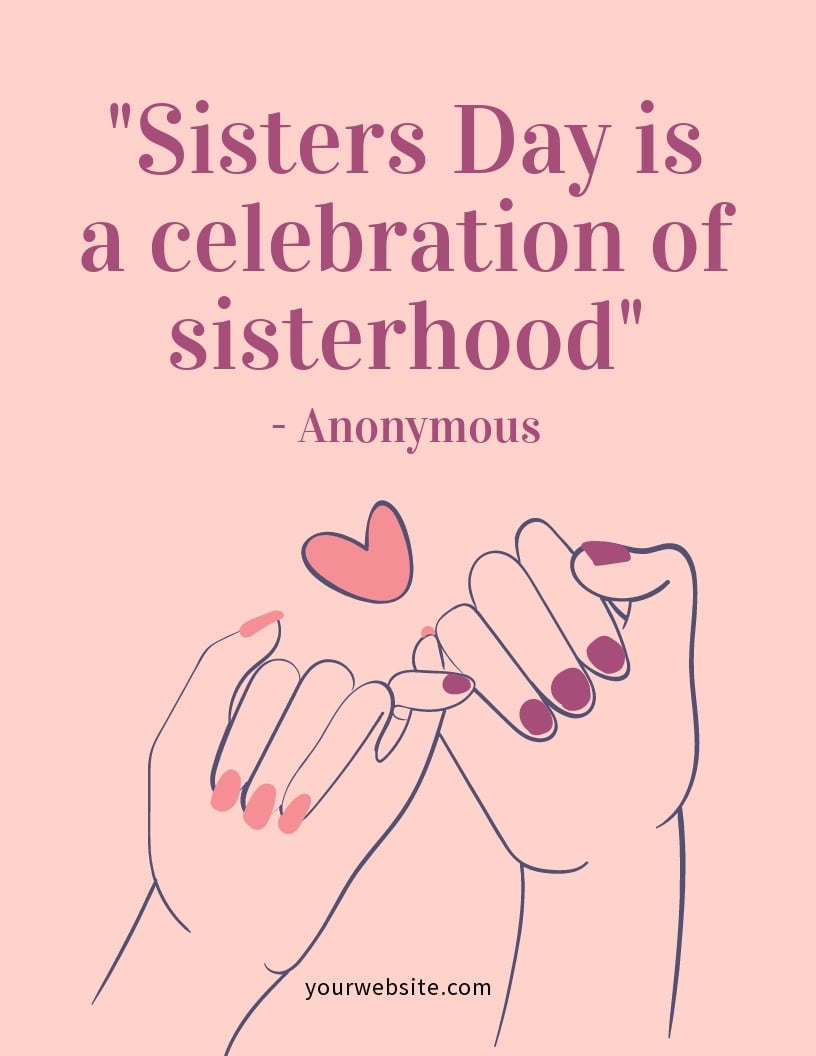 Sisters Day Quote Flyer Template