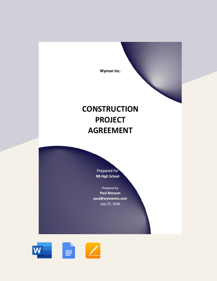 Construction Project Agreement Template