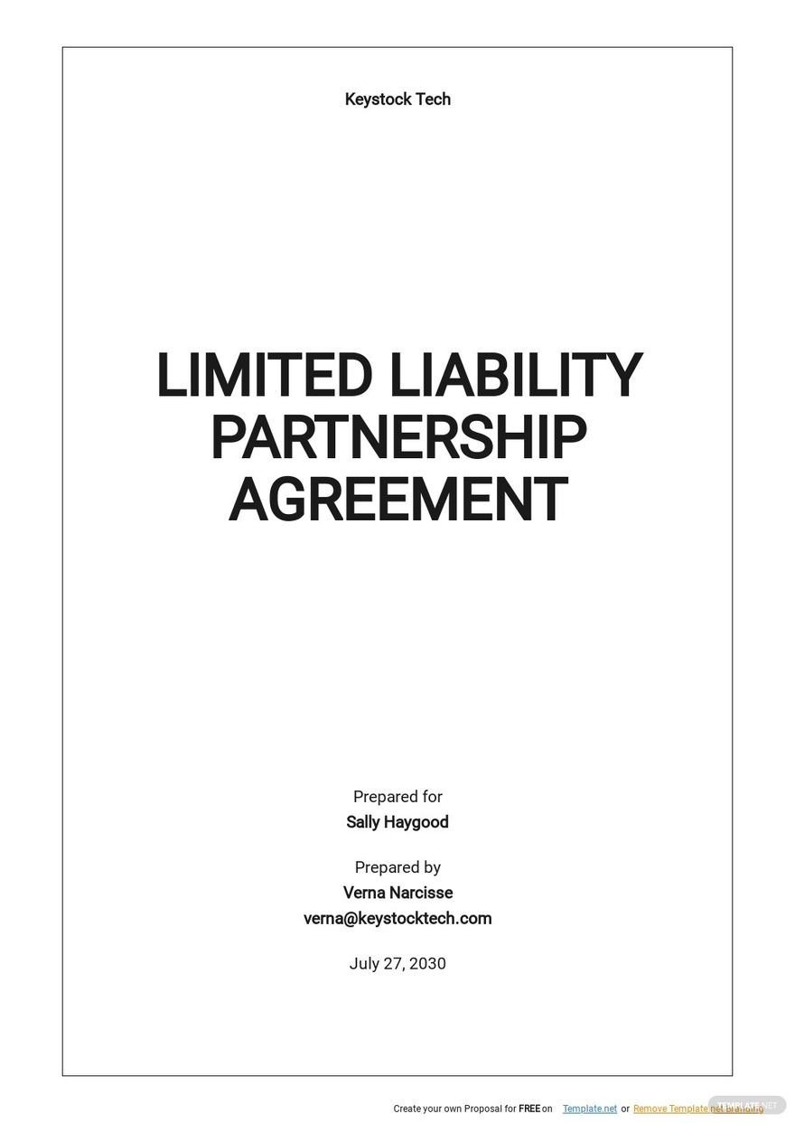 Limited Liability Partnership Agreement Template Free
