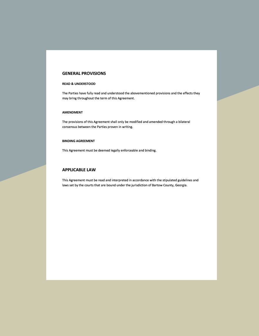 Electronic Equipment Liability Agreement Template