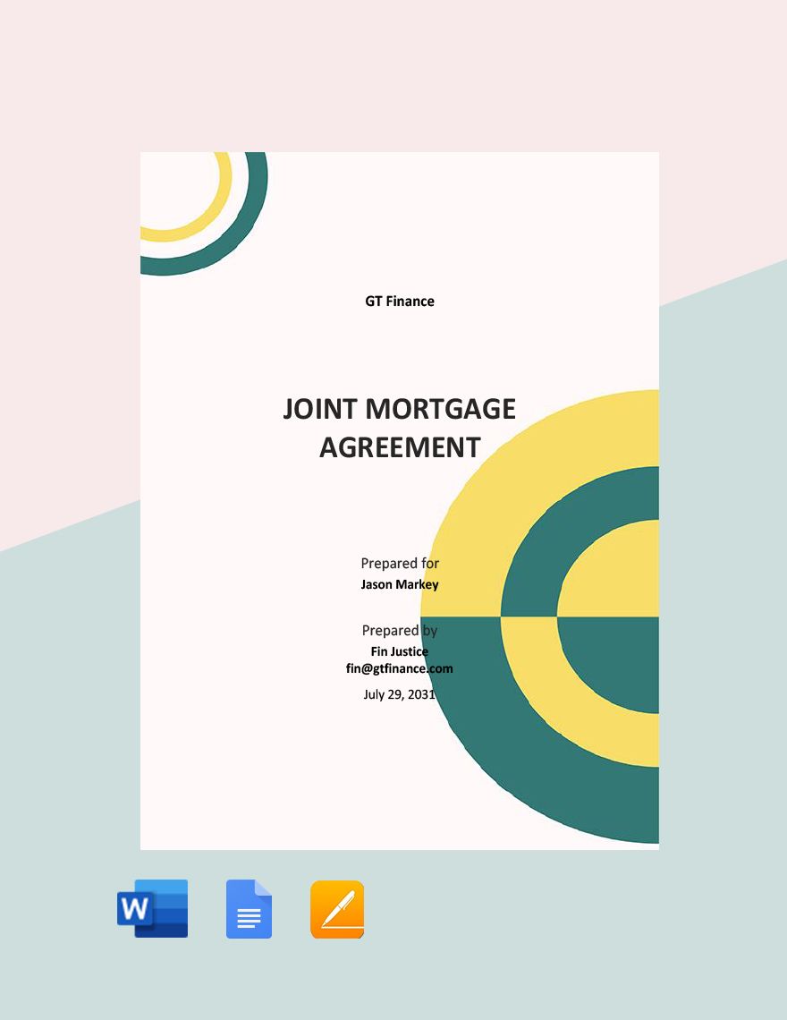 Joint Mortgage Agreement Template