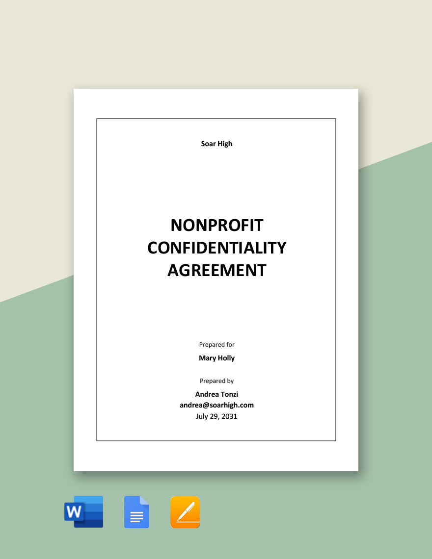 Nonprofit Confidentiality Agreement Template