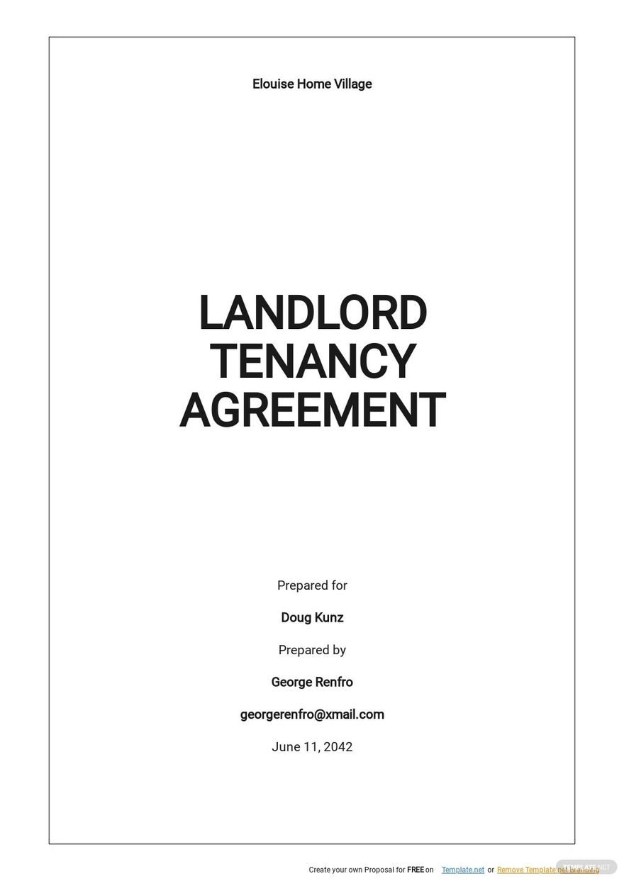 Free Landlord Agreement Templates 11 Download 3475