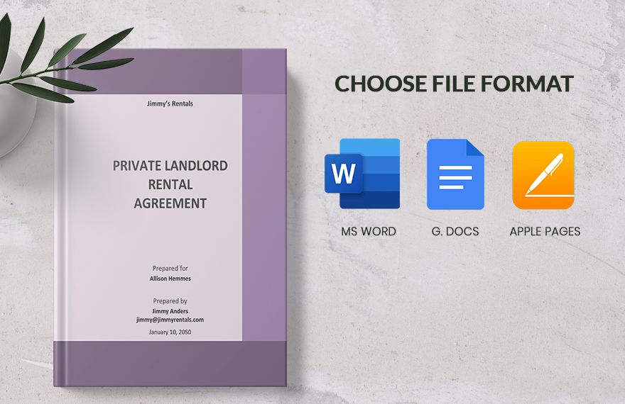 Private Landlord Rental Agreement Template