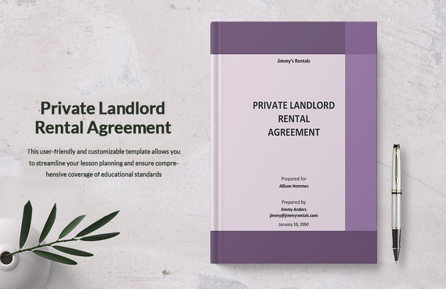 Private Landlord Rental Agreement Template