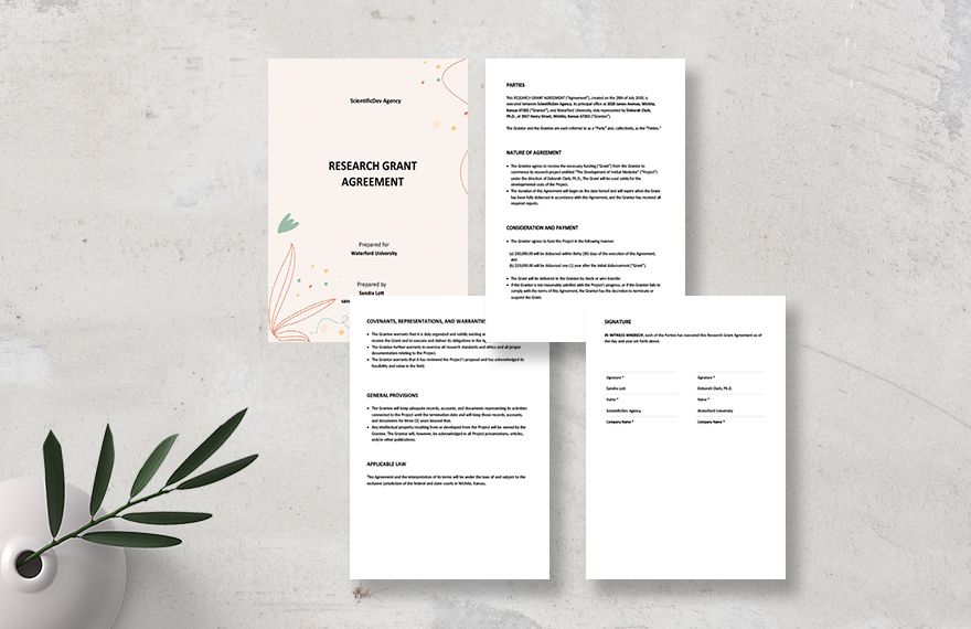 Research Grant Agreement Template