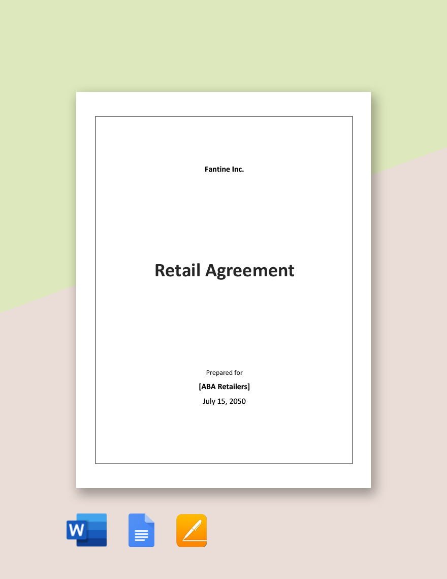 Retail Agreement Template