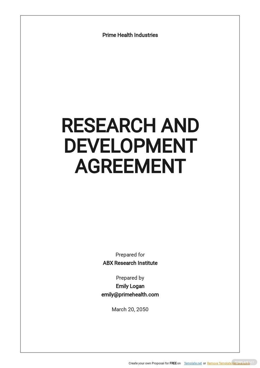 Research and Development Agreement Template