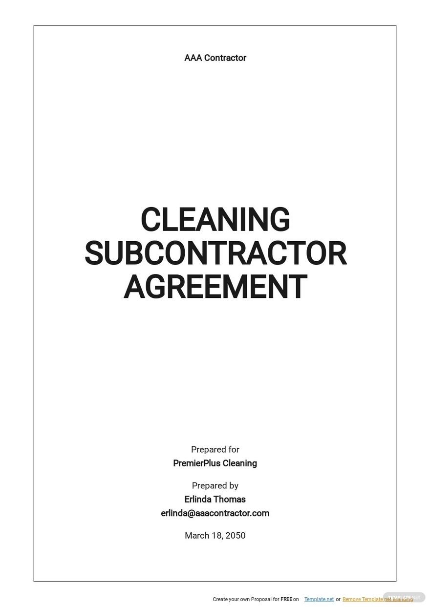 Free Cleaning Agreement Templates, 23+ Download in Word, PDF, Google Docs