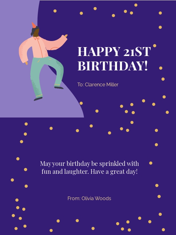 FREE 21st Birthday Card Template - Download in Word, Google Docs, PDF