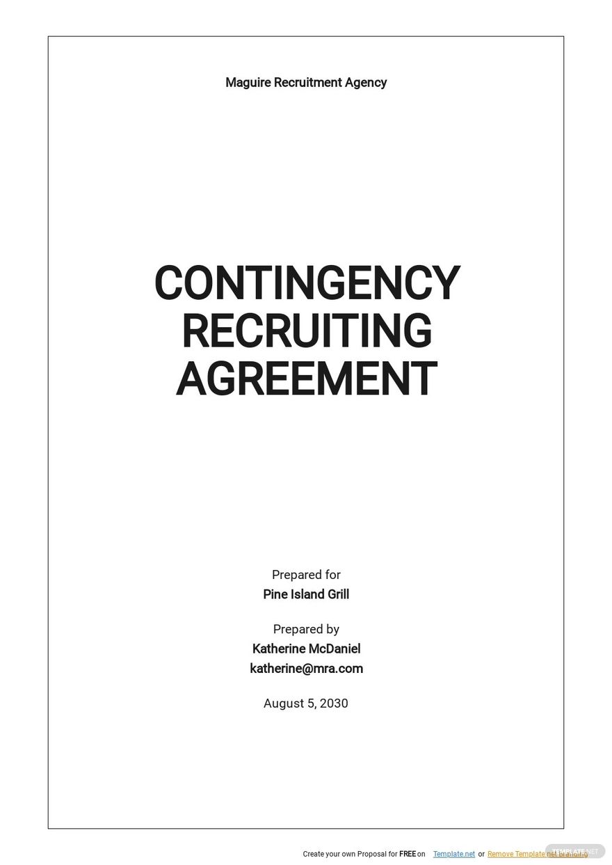 Contingency Recruiting Agreement Template Google Docs, Word, Apple