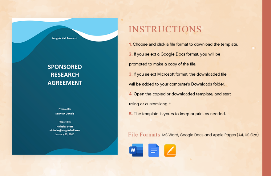 Sponsored Research Agreement Template 
