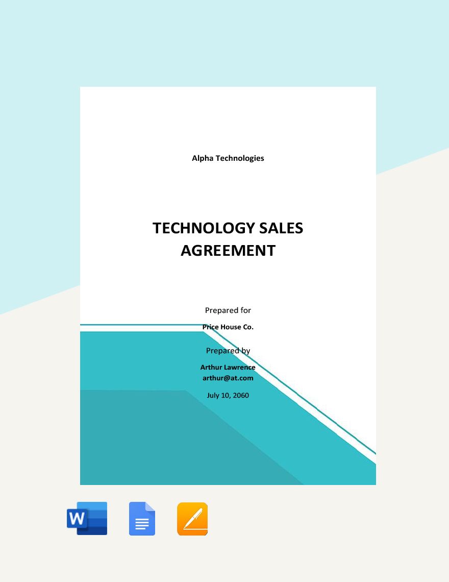 Technology Sales Agreement Template  in Word, Google Docs, Apple Pages