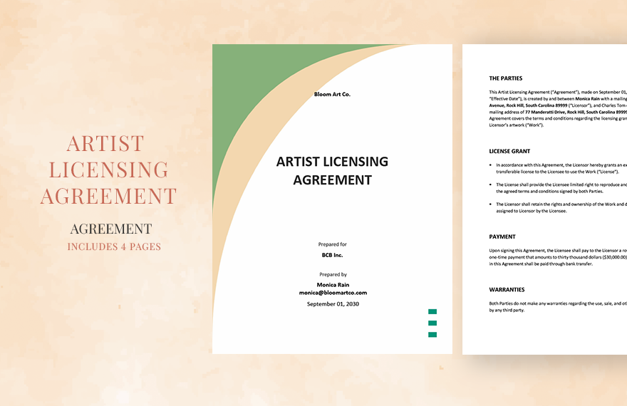 Artist Licensing Agreement Template