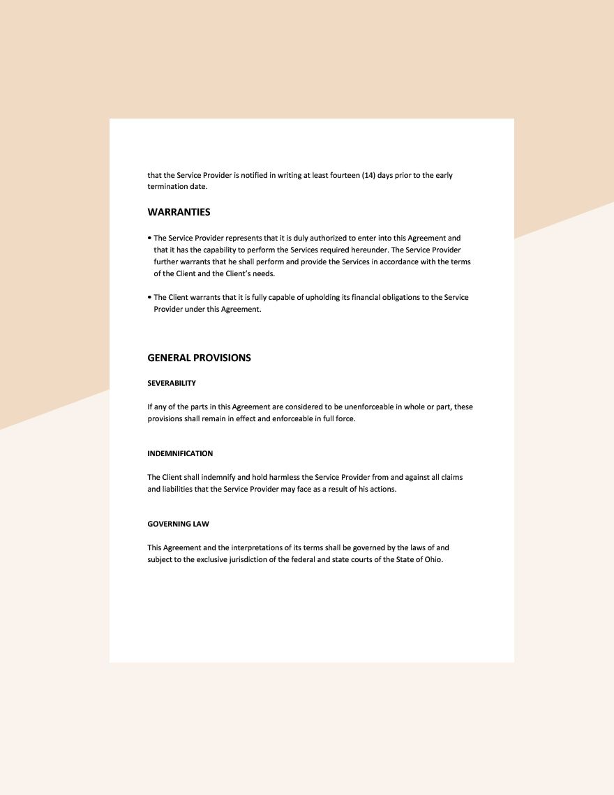 Cleaning Contract Agreement Template