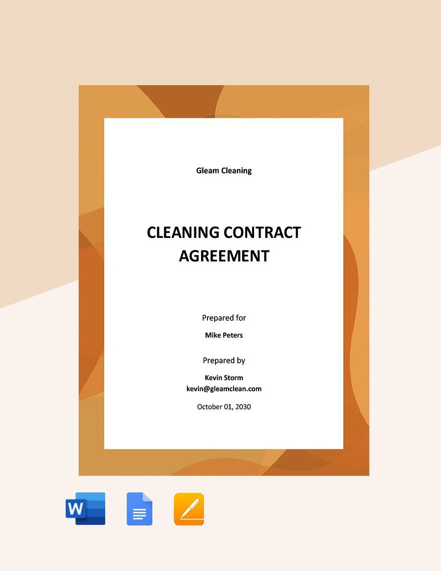 Cleaning Contract Agreement Template