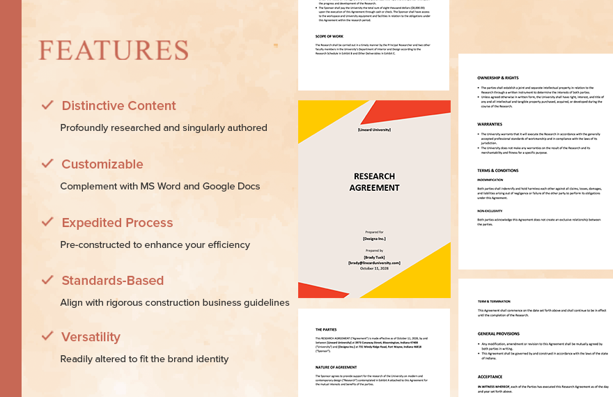 Research Agreement Template - Download in Word, Google Docs, Apple ...