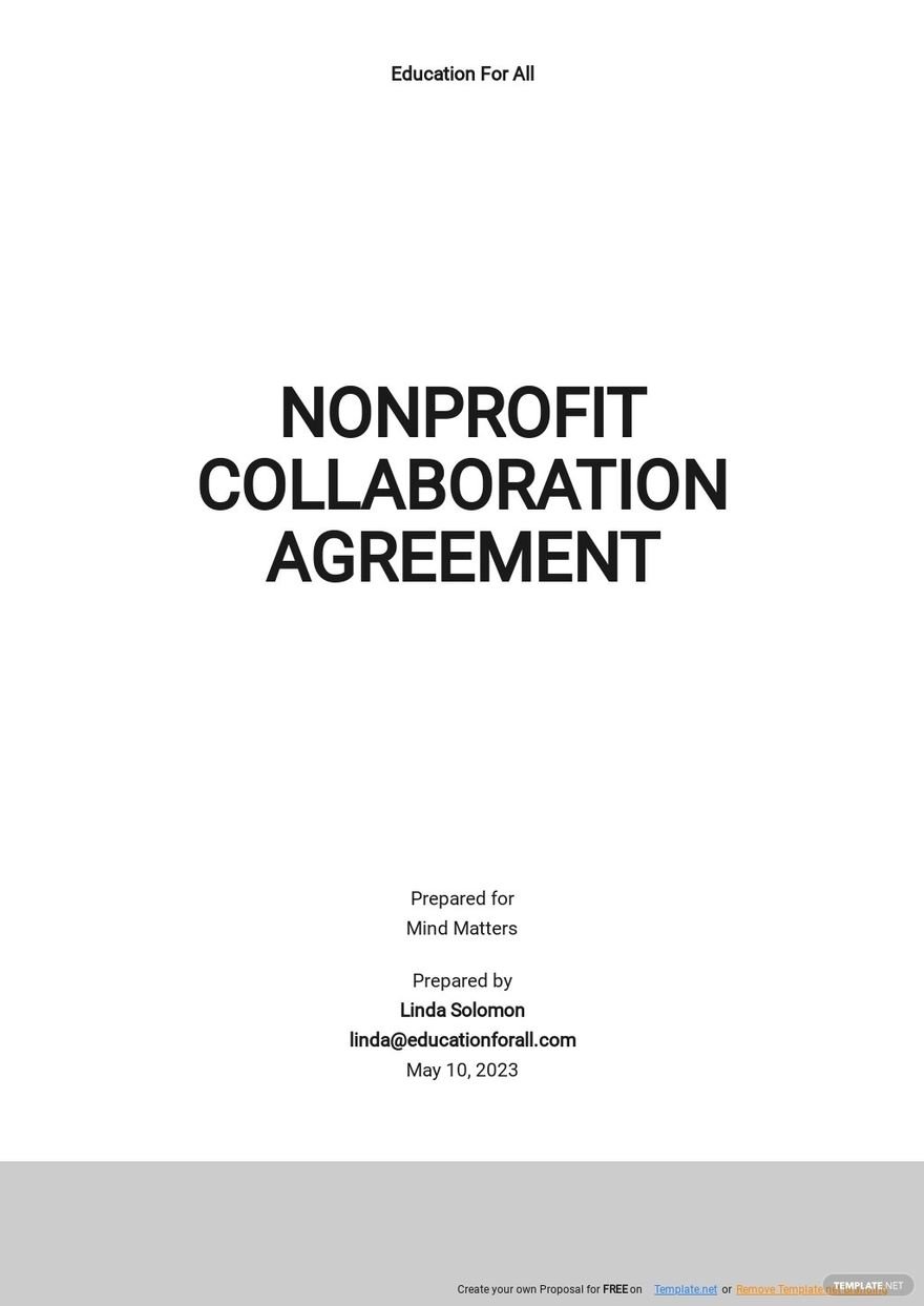 Nonprofit Collaboration Agreement Template Google Docs Word Apple