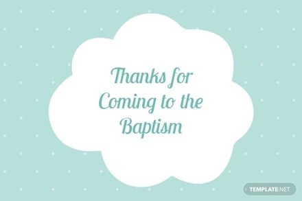 Sample Baptism Thank You Card Template