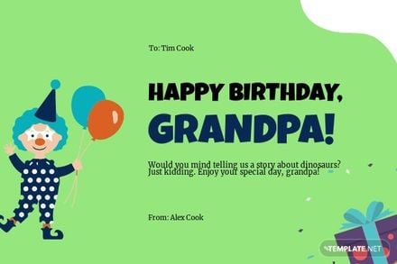 Funny Birthday Card Template For Grandpa