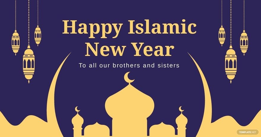 Islamic New Year Facebook Post Template in Illustrator, PSD