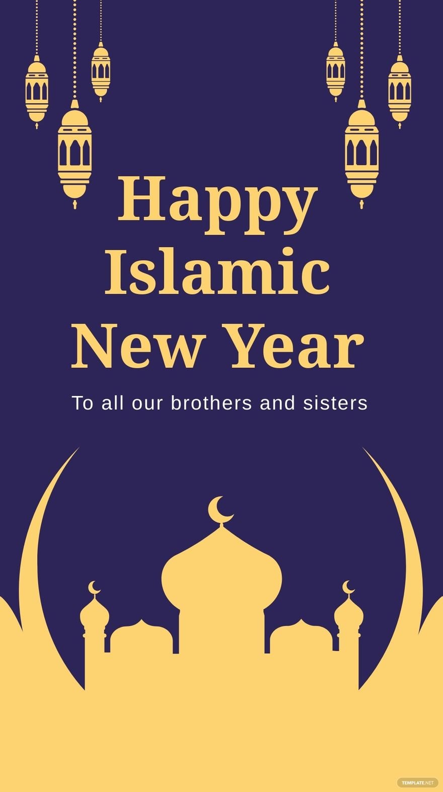 Islamic New Year Whatsapp Post Template in Illustrator, PSD