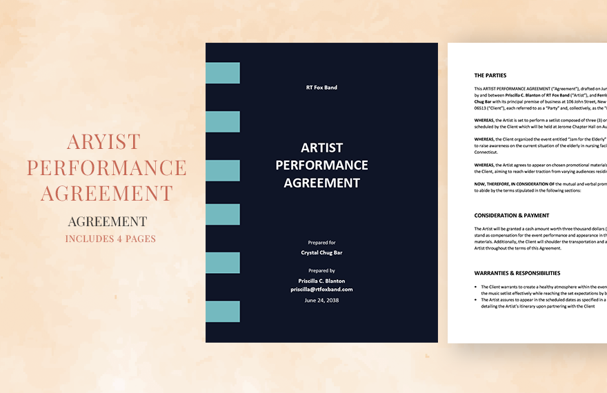 Artist Performance Agreement Template