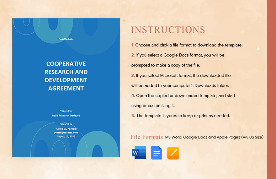 Cooperative Research and Development Agreement Template