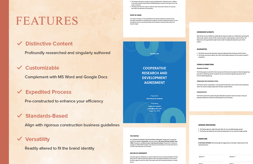 Cooperative Research and Development Agreement Template