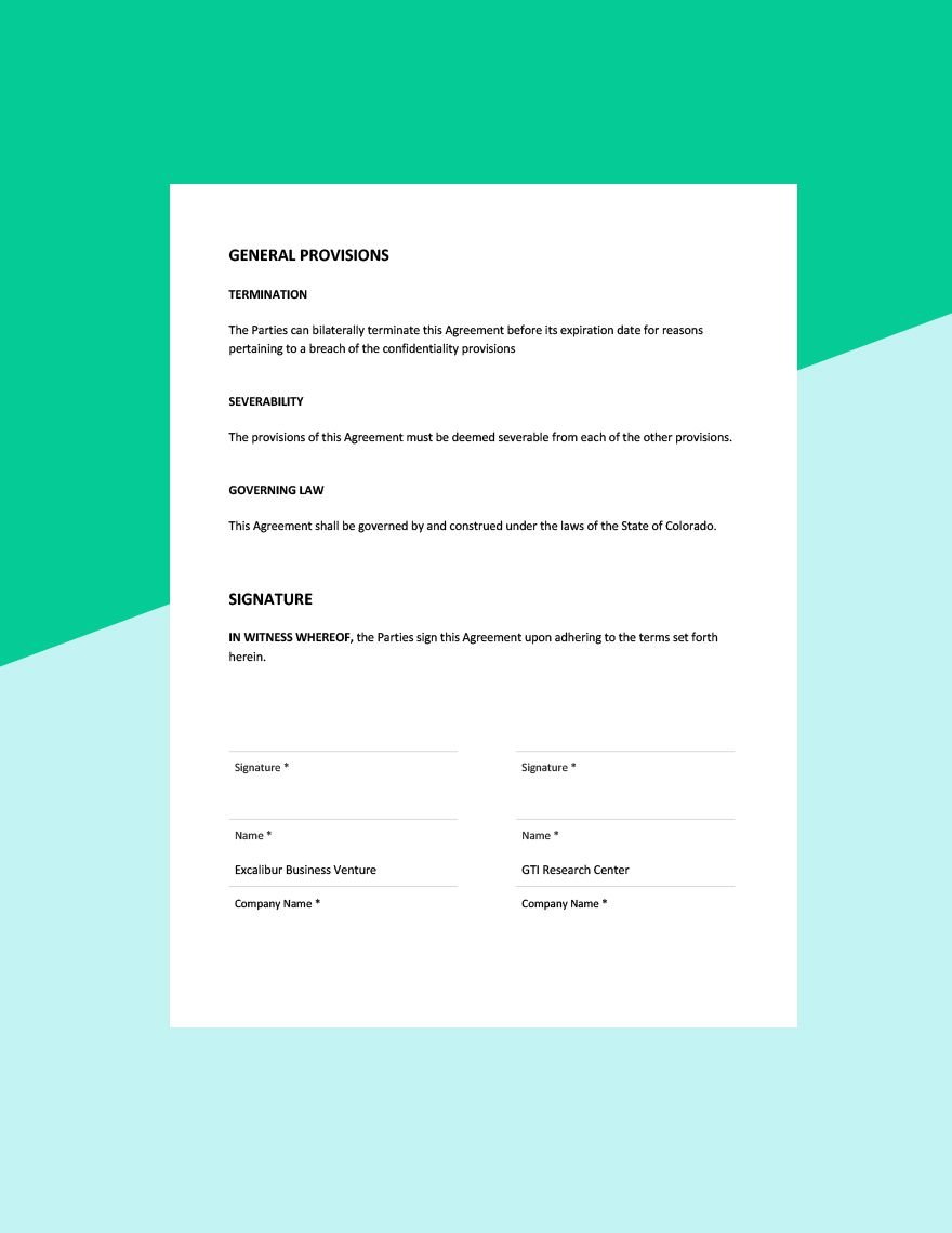 Market Research Agreement Template