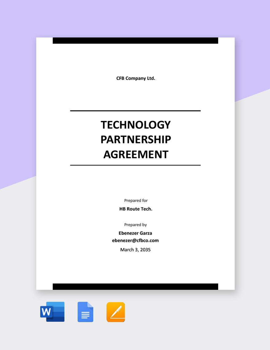 Technology Partnership Agreement Template