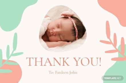 Baptism Photo Thank You Card Template