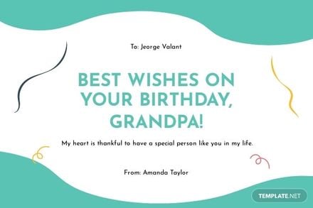 Simple Birthday Card Template For Grandpa in Word, Google Docs, Illustrator, PSD, Publisher