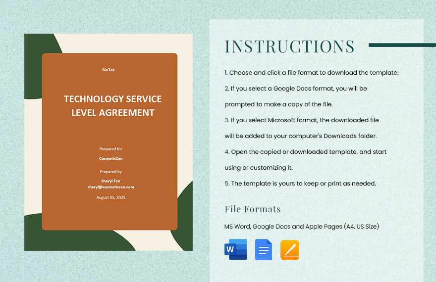 Technology Service Level Agreement Template
