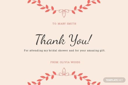 Bridal Shower Thank You For Gift Card