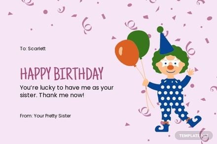 Birthday Cards For Sister Templates - Design, Free, Download 