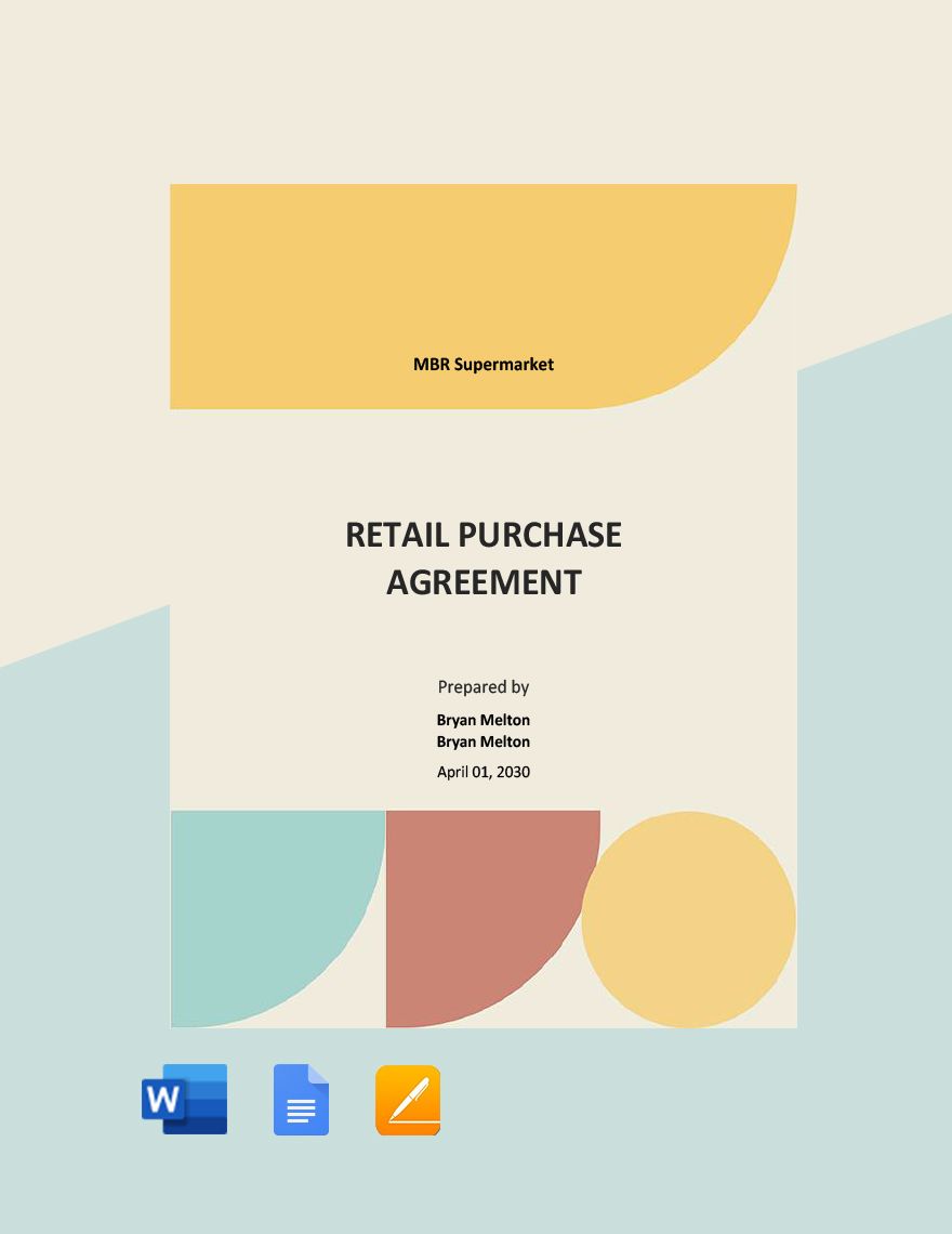Retail Purchase Agreement Template