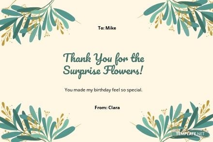 Birthday Gift Thank You Card Template