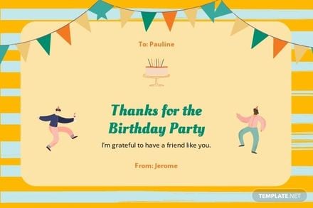 Happy Birthday Thank You Card Template