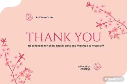 Girl Friends Bridal Shower Thank You Card in Word, Google Docs, Illustrator, PSD, Apple Pages, Publisher