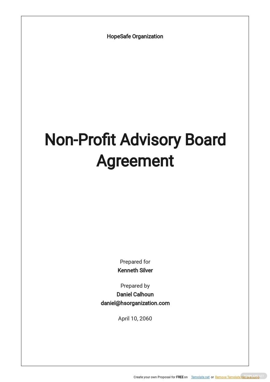 Non Profit Advisory Board Agreement Template .jpe