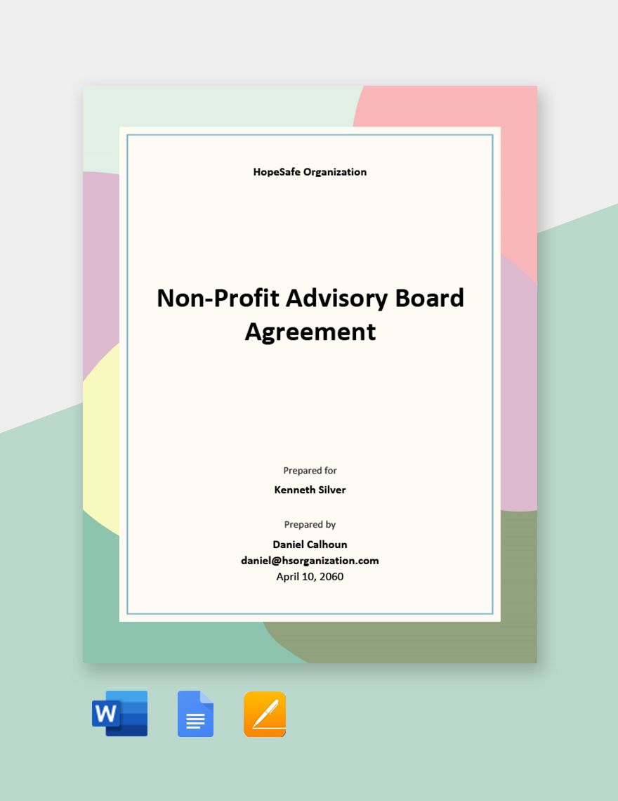 Non-Profit Advisory Board Agreement Template 